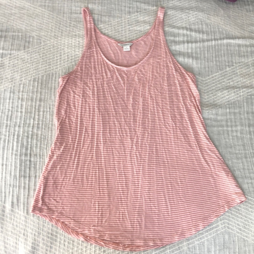 Striped rounded bottom tank top